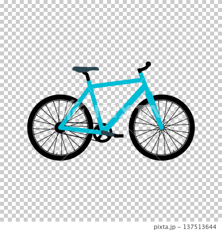 Cyan bicycle icon, without background 137513644