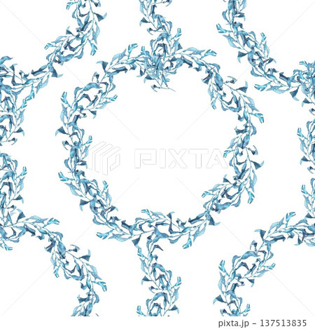 A seamless pattern with white and watercolor stripes in shades of gray and blue, featuring silhouettes of fish, starfish, and shells. The design is hand-drawn in watercolor. Simple nautical clip art. A seamless pattern with white and watercolor stripes in shades of gray and blue, featuring silhouettes of fish, starfish, and shells. The design is hand-drawn in watercolor. Simple nautical clip art. 137513835