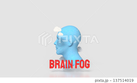 Brain Fog Concept with Human Head and Clouds 3d render. Brain Fog Concept with Human Head and Clouds 3d render. 137514019