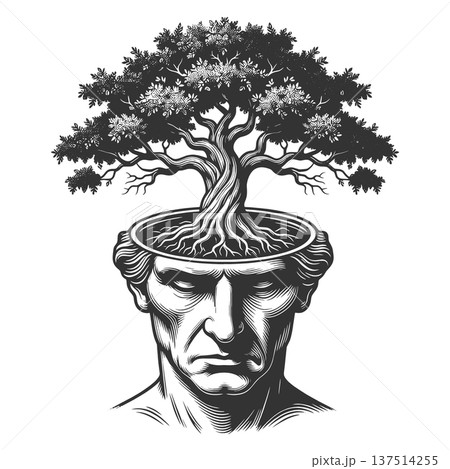 Human Mind Growing Tree Of Knowledge vector 137514255