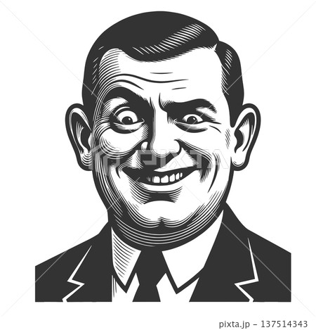 Man With Suspicious Cunning Smile Portrait raster Man With Suspicious Cunning Smile Portrait raster 137514343