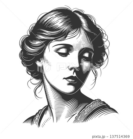 Elegant Classical Woman Portrait vector Elegant Classical Woman Portrait vector 137514369