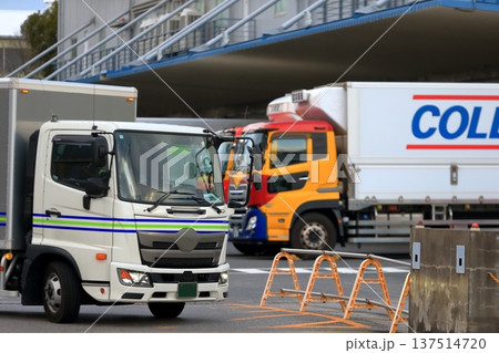物流倉庫とトラック イメージ 物流倉庫とトラック イメージ 137514720