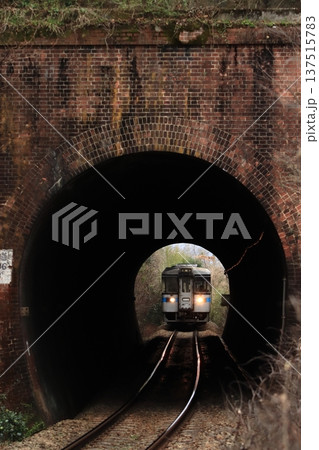 重厚なレンガ積みトンネルを通過するJR四国1000形気動車_2026/2/20撮影 137515783