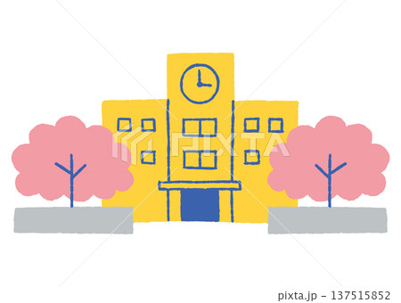入学式シーズンの学校_色 137515852