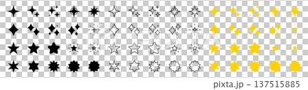 Large set of sparkling star icons (vector) Large set of sparkling star icons (vector) 137515885