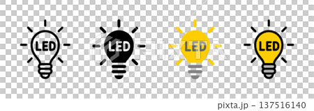 LED電球のアイコンセット (ベクター) LED電球のアイコンセット (ベクター) 137516140