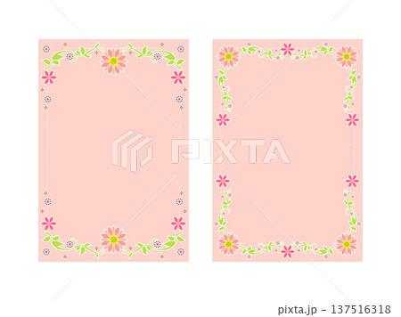 花と植物のポストカードテンプレート 137516318