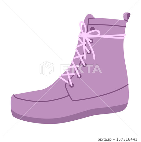 Purple lace-up platform ankle boot women flat pair. Chunky sole with front lacing party festive wardrobe. Technical Purple lace-up platform ankle boot women flat pair. Chunky sole with front lacing party festive wardrobe. Technical 137516443