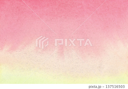 桜の季節をイメージした和風水彩素材（ピンク&黄色　グラデーション） 137516503