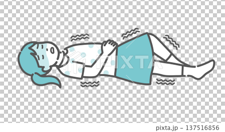 意識を失って倒れ、けいれんを起こしている女の子(子供)のイラスト 意識を失って倒れ、けいれんを起こしている女の子(子供)のイラスト 137516856