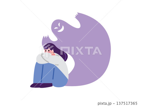 精神疾患を患う女性のイラスト 精神疾患を患う女性のイラスト 137517365