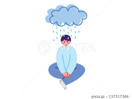 気分が憂鬱な男性のイラスト 137517366