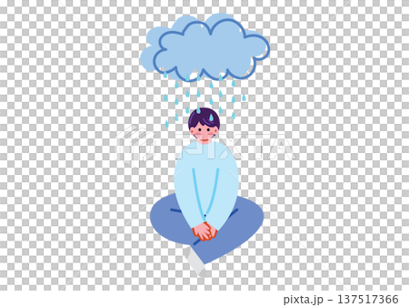 気分が憂鬱な男性のイラスト 137517366