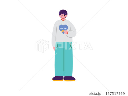 精神疾患を抱える男性のイラスト 精神疾患を抱える男性のイラスト 137517369