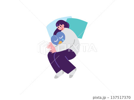 精神疾患を患う女性のイラスト 精神疾患を患う女性のイラスト 137517370