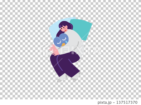 精神疾患を患う女性のイラスト 精神疾患を患う女性のイラスト 137517370
