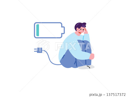 無気力な男性のイラスト 無気力な男性のイラスト 137517372