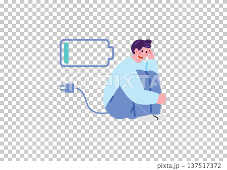 無気力な男性のイラスト 無気力な男性のイラスト 137517372