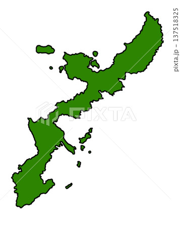 沖縄県の地図(縁取りグリーン) 沖縄県の地図(縁取りグリーン) 137518325