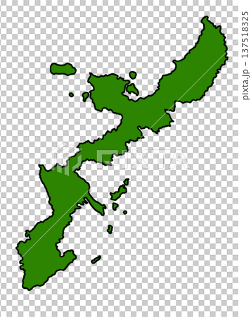 Map of Okinawa Prefecture (green border) 137518325