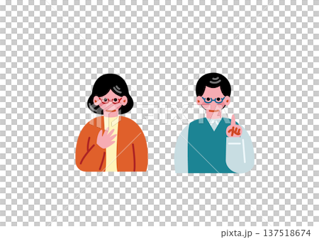 シンプルな男性と女性のイラスト シンプルな男性と女性のイラスト 137518674