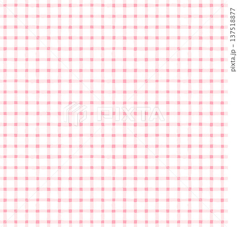 細い手描きのタイルギンガムチェック(ピンク) 137518877