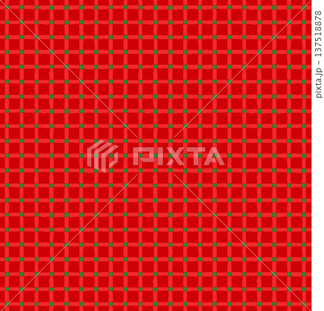 細い手描きのタイルギンガムチェック(赤) 細い手描きのタイルギンガムチェック(赤) 137518878