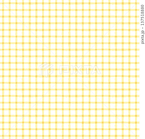 細い手描きのタイルギンガムチェック(黄色) 137518880