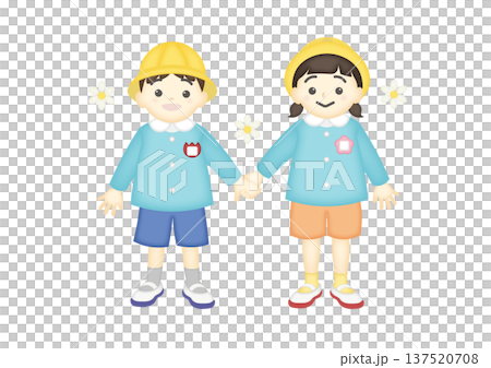 穿著幼兒園制服的友善兒童 137520708