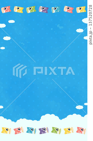 鯉のぼりのこどもの日フレーム2_縦 鯉のぼりのこどもの日フレーム2_縦 137520728