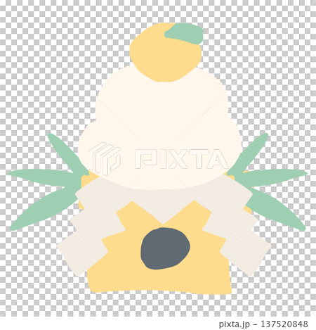 Simple hand-drawn material series for January school newsletters | Kagami mochi 137520848