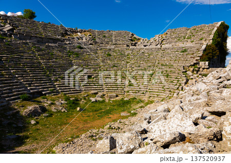 Ruins of antique theater of Selge, Turkey Ruins of antique theater of Selge, Turkey 137520937