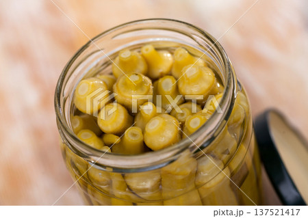 Homemade organic marinated pickled okra Homemade organic marinated pickled okra 137521417