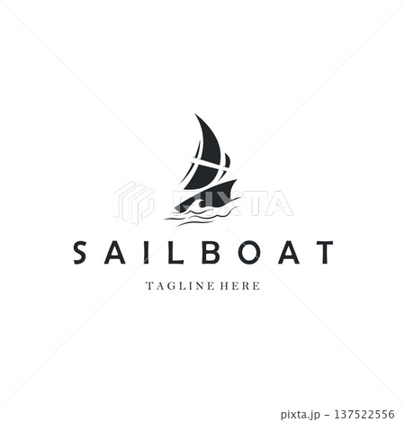 Modern Fishing Boat Logo Template for Marine...のイラスト素材 [137522556] - PIXTA