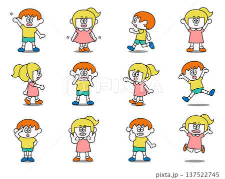 元気に遊ぶこどものポーズ集 137522745