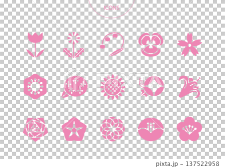Various types of flower icon pictogram vector illustration set Various types of flower icon pictogram vector illustration set 137522958