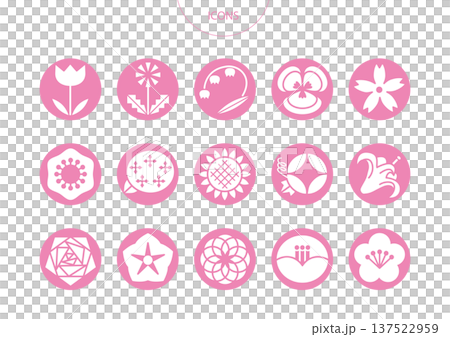 Various types of flower icon pictogram vector illustration set Various types of flower icon pictogram vector illustration set 137522959
