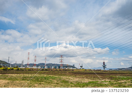 淀川右岸河川敷風景　大阪府高槻市 137523250