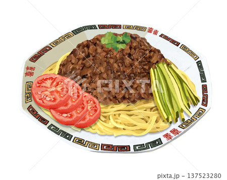 炸醤麺（ジャージャーメン）雷紋中華皿 137523280