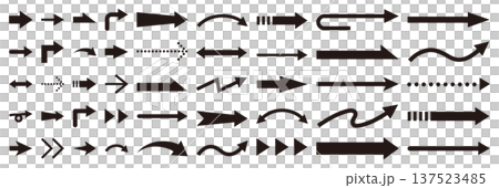 矢印のベクターイラストセット。アイコン、シンプル 矢印のベクターイラストセット。アイコン、シンプル 137523485