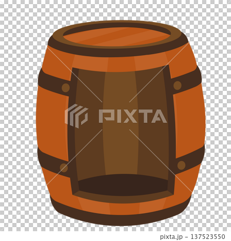 Illustration of a hollowed-out wine barrel interior Illustration of a hollowed-out wine barrel interior 137523550