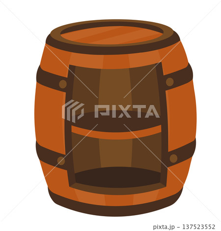 ワイン樽をくりぬいたインテリアのイラスト 棚付き ワイン樽をくりぬいたインテリアのイラスト 棚付き 137523552