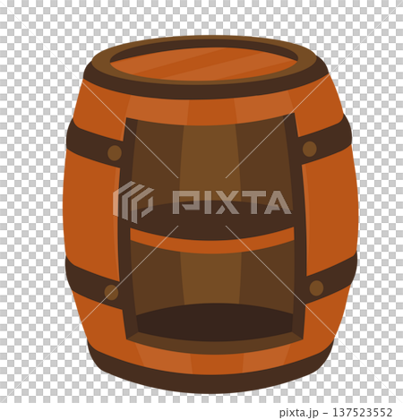 ワイン樽をくりぬいたインテリアのイラスト 棚付き ワイン樽をくりぬいたインテリアのイラスト 棚付き 137523552
