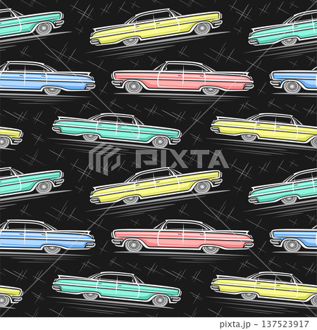 Vector American Car seamless pattern Vector American Car seamless pattern 137523917