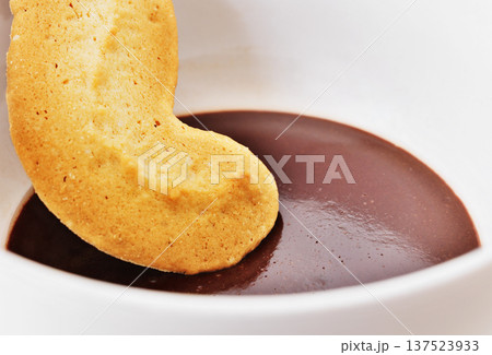 Chocolate pudding cup with cookie Chocolate pudding cup with cookie 137523933