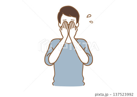 辛そうな表情の男性 137523992