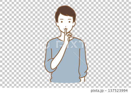 Man with finger over mouth 137523994