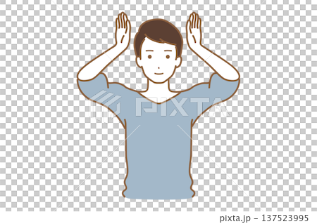 Man with hands on head Man with hands on head 137523995