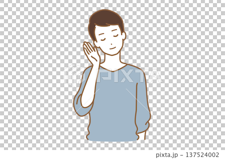 耳を傾ける男性 耳を傾ける男性 137524002